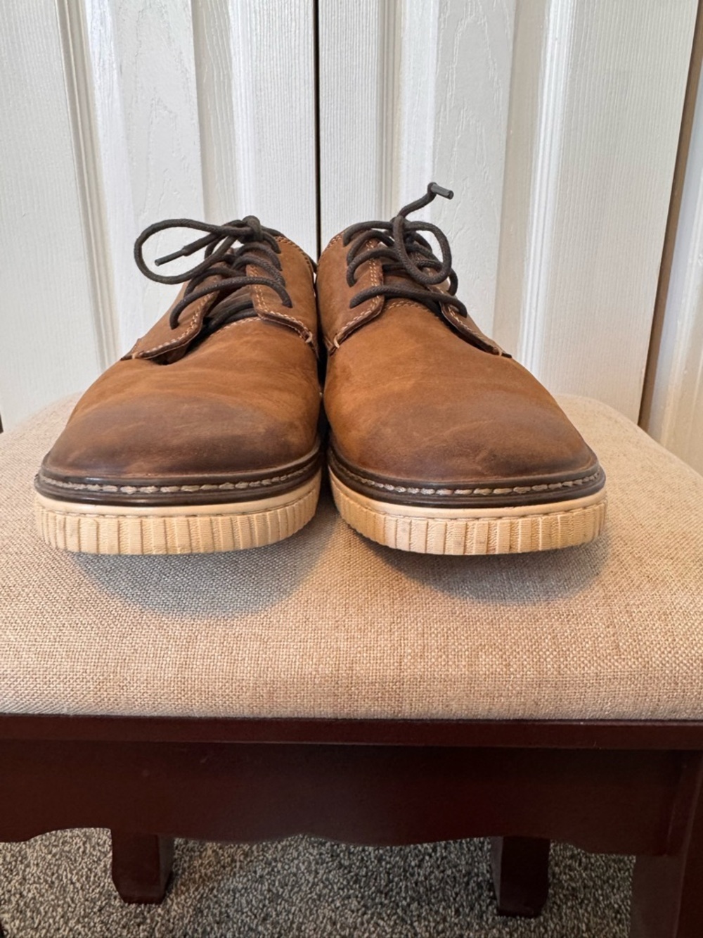 Men's Johnson & Murphy Leather Casual Brown Lace-Up Shoes Size 8.5 - Picture 5 of 10